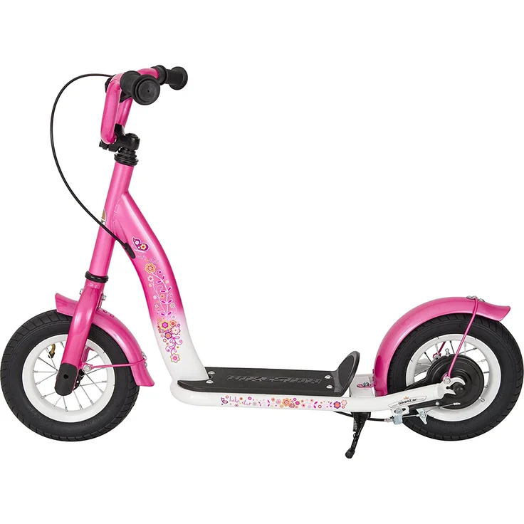BIKESTAR Roller Kinderroller Tretroller Kickscooter mit Luftreifen für Mädchen ab 4-5 Jahre | 10 Zoll Classic Kinder Scooter | Pink & Weiß – Bild 2