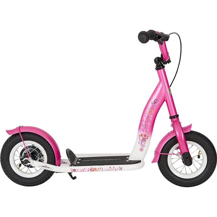 BIKESTAR Roller Kinderroller Tretroller Kickscooter mit Luftreifen für Mädchen ab 4-5 Jahre | 10 Zoll Classic Kinder Scooter | Pink & Weiß – Bild 3