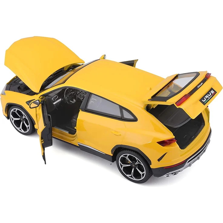 Bburago Lamborghini Urus: Modellauto im Maßstab 1:18, Türen, Kofferraum und Motorhaube zum Öffnen, lenkbar, 26 cm, gelb (18-11042Y) – Bild 5