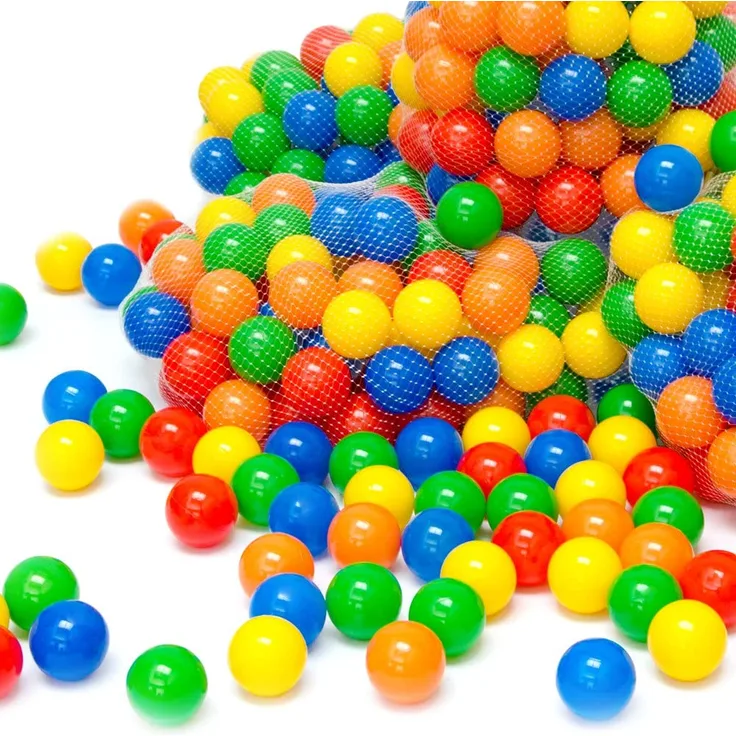 100 bunte Bälle für Bällebad 5,5cm Babybälle Plastikbälle Baby Spielbälle