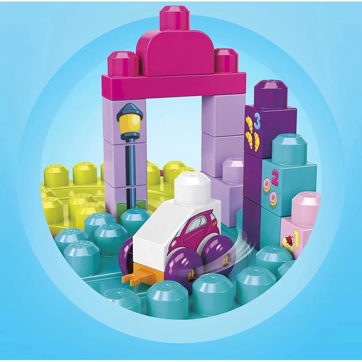 MEGA BLOKS FFG22 - Bau- und Spieltisch rosa, 30 Bausteine, ab 12 Monaten – Bild 7