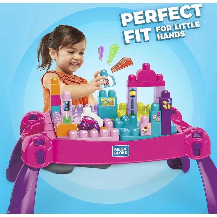 MEGA BLOKS FFG22 - Bau- und Spieltisch rosa, 30 Bausteine, ab 12 Monaten – Bild 2