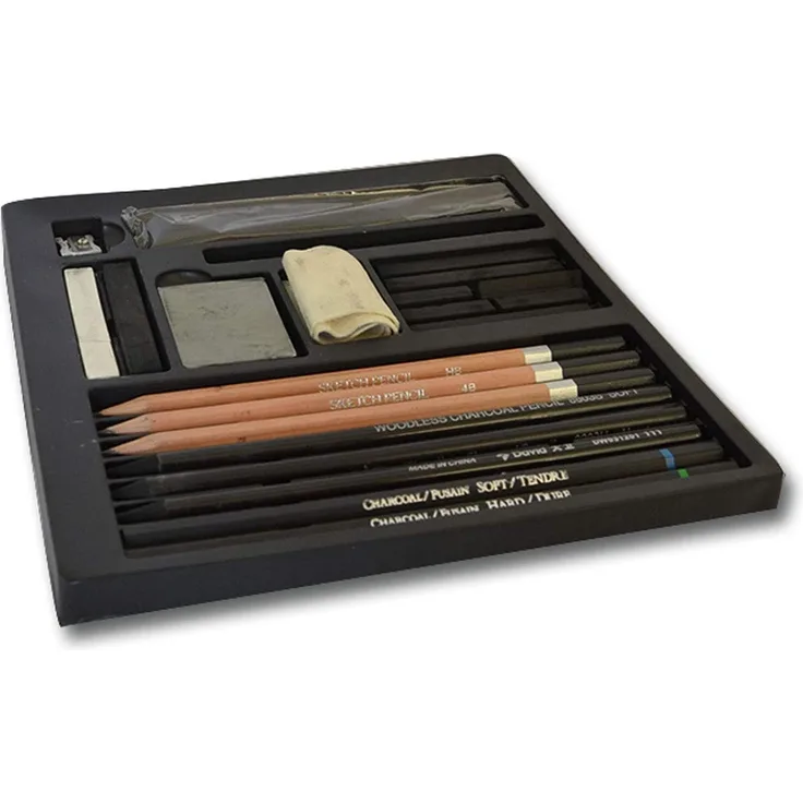 Zeichenkohle Set - 24 teilig - Jaxell 48233