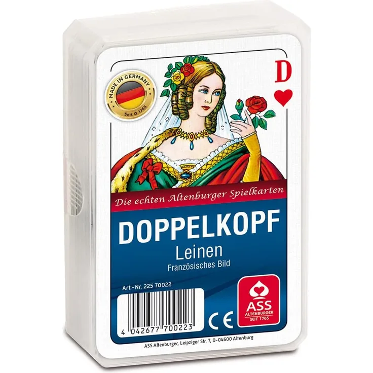 Doppelkopf Leinenprägung (Glasklares Etui)