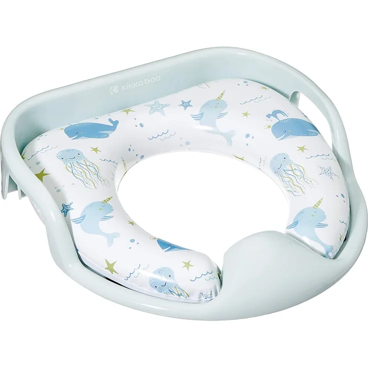 Kikkaboo Toilettenaufsatz Sea World weiches Sitzpolster Spritzschutz Handgriffe blau