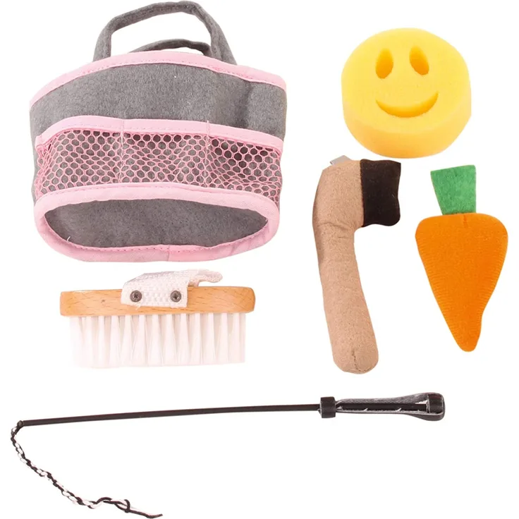 Götz 3402637 Black Beauty Pferdepflege-Set für Plüschpferde - 6-teiliges Pflegeset für Puppen- und Spielpferde