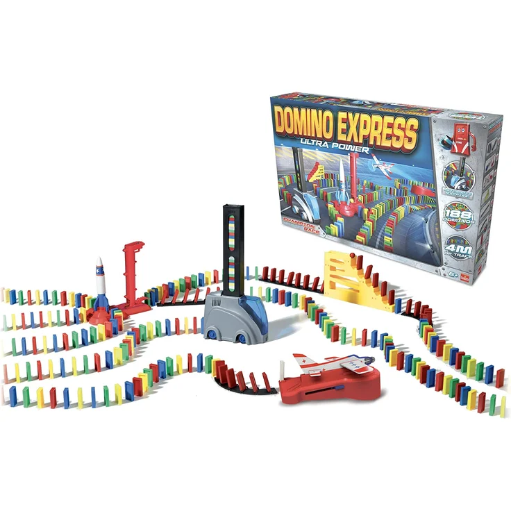 Goliath 81009 - Domino Express Ultra Power, Domino-Set für Ihnen eigenen Domino Day, Aufregende Stunts mit Dominosteinen, Aufbaufahrzeug und viel Zubehör, ab 6 Jahren – Bild 3