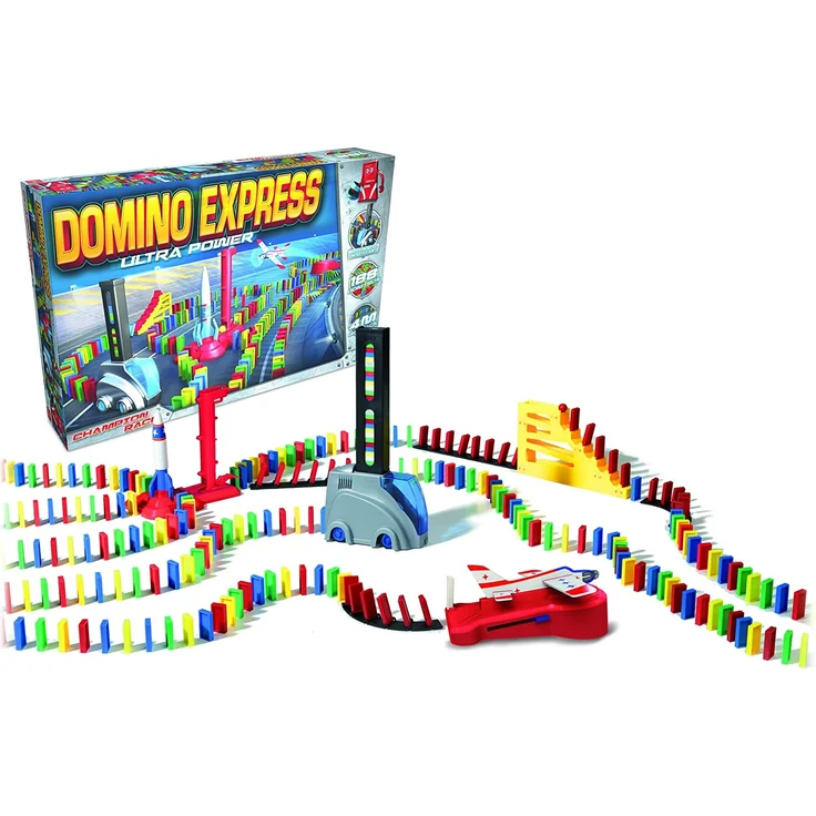 Goliath 81009 - Domino Express Ultra Power, Domino-Set für Ihnen eigenen Domino Day, Aufregende Stunts mit Dominosteinen, Aufbaufahrzeug und viel Zubehör, ab 6 Jahren – Bild 4