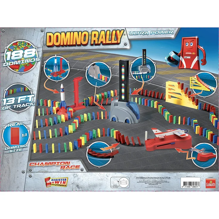 Goliath 81009 - Domino Express Ultra Power, Domino-Set für Ihnen eigenen Domino Day, Aufregende Stunts mit Dominosteinen, Aufbaufahrzeug und viel Zubehör, ab 6 Jahren – Bild 5