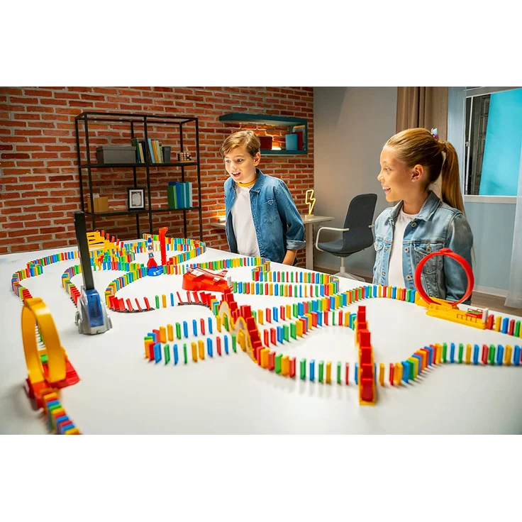 Goliath 81009 - Domino Express Ultra Power, Domino-Set für Ihnen eigenen Domino Day, Aufregende Stunts mit Dominosteinen, Aufbaufahrzeug und viel Zubehör, ab 6 Jahren – Bild 7