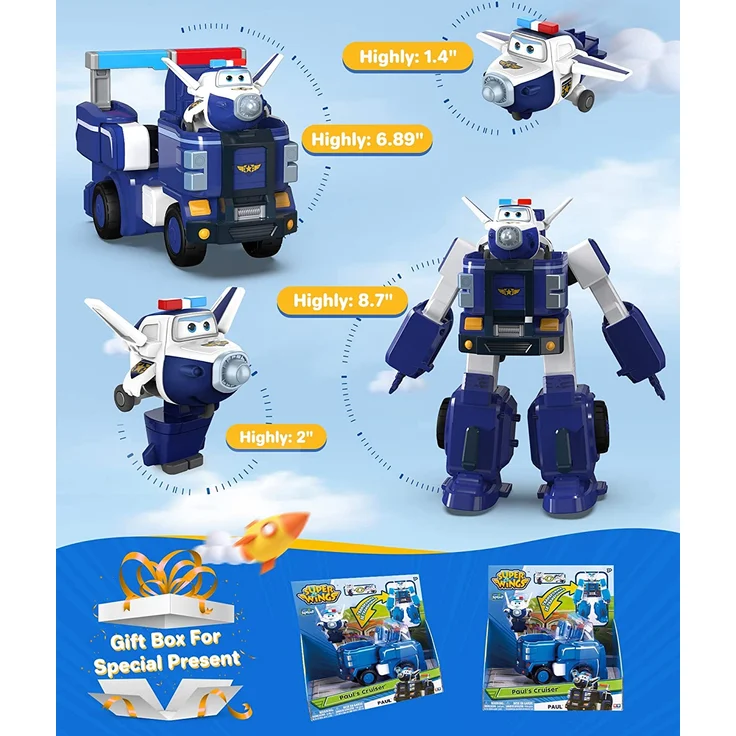 Auldey eu720315 Super Wings – Paul 's Cruiser – Fahrzeug verwandelbar, Roboter, 18 cm – Bild 7