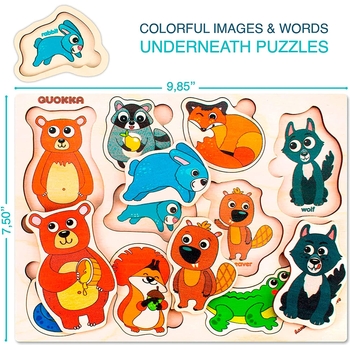 Montessori Holzpuzzle Für Kleinkinder Ab 1 Jahr – Mit 4 Tier-Motiven & Formsortier-Spaß