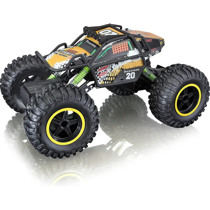 Maisto Tech R/C Rock Crawler Pro Series: Ferngesteuertes Auto in Monstertruck-Ausführung, mit Allradantrieb und Pistolengriff-Fernsteuerung, 38 cm, schwarz (581334)