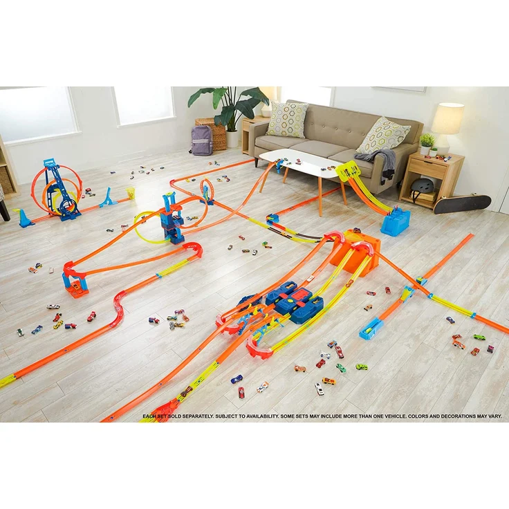 Hot Wheels GLC88 Track Builder Vielseitiges Kurven-Set Zubehörteile, Premium Kurven-Set für dynamische Rennstrecken, inkl. Fahrzeug, Spielzeug ab 6 Jahren - Preisvergleich – Bild 6