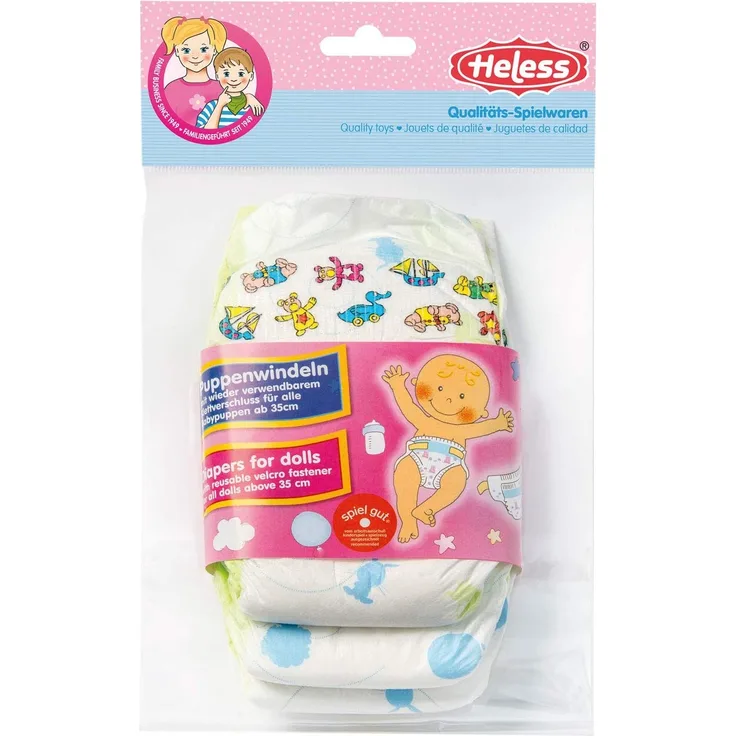 Heless 335 Puppenwindeln 3er, Größe 35 - 50 cm