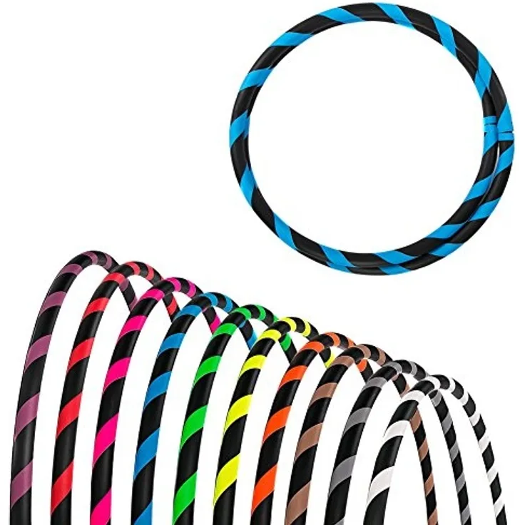 Faltbarer Anfänger Hula Hoop Reifen, Neon-Blau Ø95cm