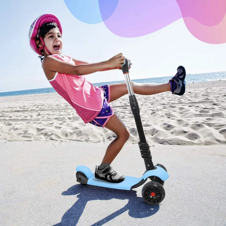 YOLEO 3-in-1 Kinder Roller Scooter mit Abnehmbarem Sitz, LED große Räder, Höheverstellbare Lenker für Kleinkinder Jungen Mädchen ab 2 Jahre (Blau) – Bild 9