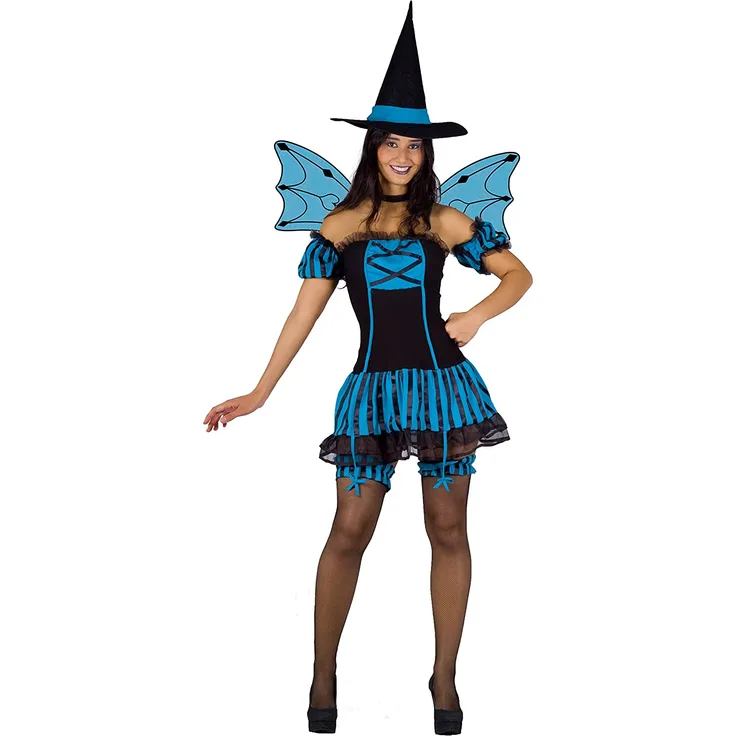Blumen Paolo – Hexe Burlesque Kostüm Erwachsene Womens, blau, M, 26700