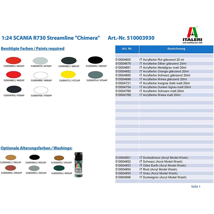 Italeri 3930 1:24 Scania R730 Streamline Chimera – Bild 2