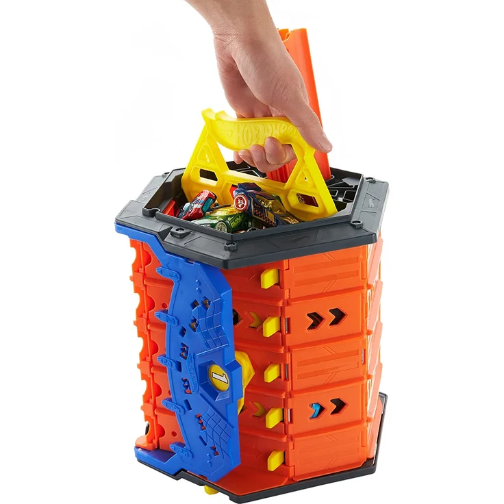Hot Wheels HGK41 - Rollout Raceway Trackset, lässt sich zu einer fünfspurigen Rennstrecke ausrollen, von 4 bis 10 Jahren – Bild 7