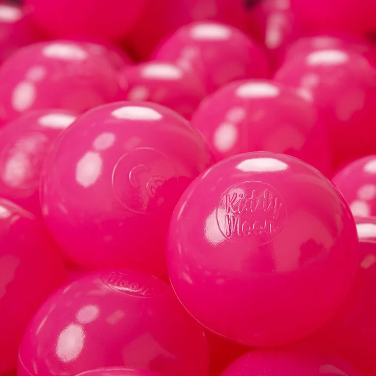 KiddyMoon 700 ∅ 7Cm Kinder Bälle Spielbälle Für Bällebad Baby Einfarbige Plastikbälle Made In EU, Dunkel Pink