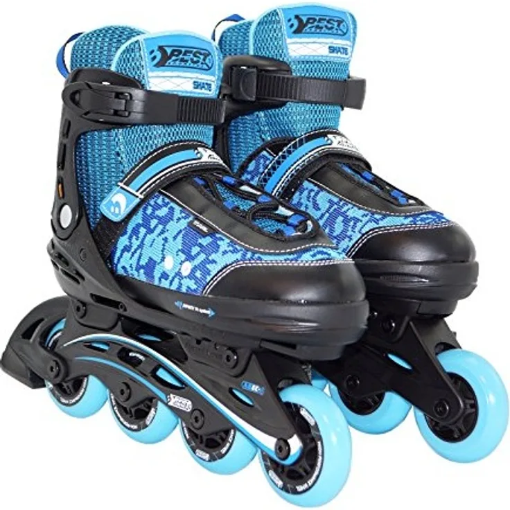 Best Sporting Inline Skates Größe verstellbar, ABEC 5 Carbon, blau pink blau/schwarz, 29-34