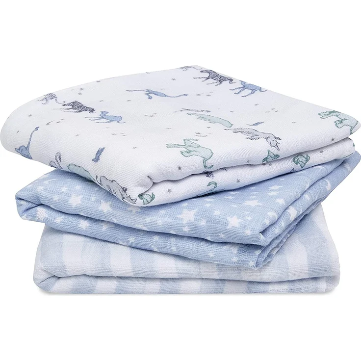 aden + anais Musy Squares Baumwoll-Musselin, aufsteigender Stern - 3 Stück – Bild 1