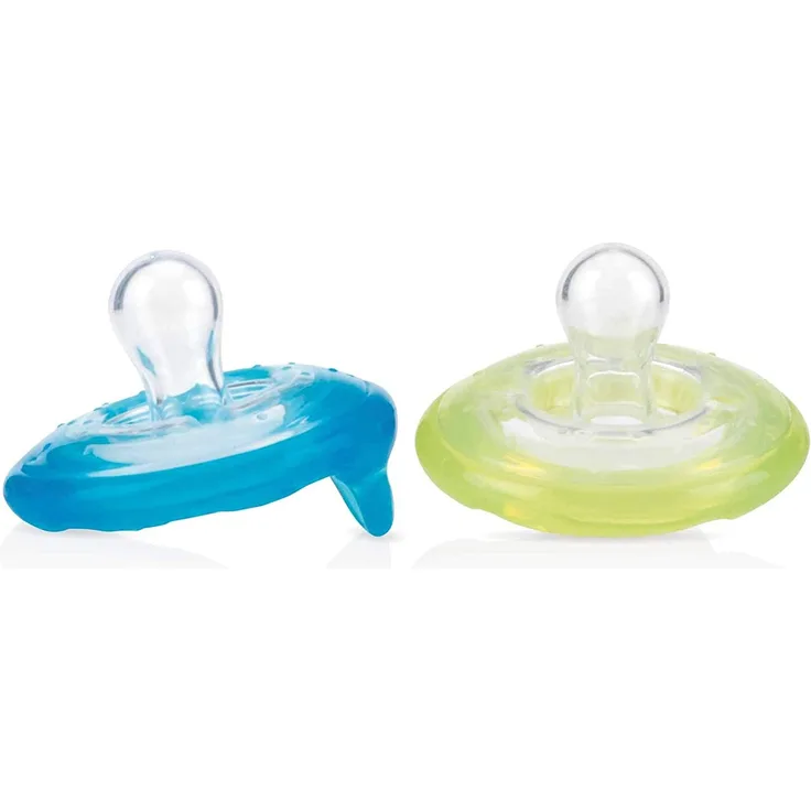 Nûby - 2 Natural Flex™ Schnuller Kirschform - Grün & Aqua - 6-36 Monate