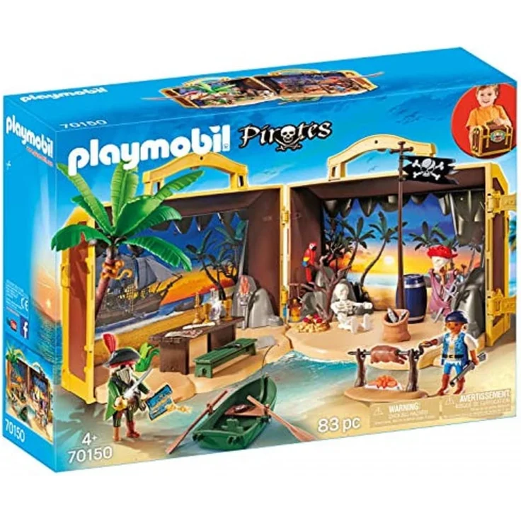 PLAYMOBIL 70150 Pirates Mitnehm-Pirateninsel, bunt – Bild 1
