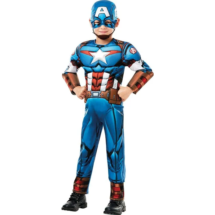 Rubie 's 640833 M Marvel Avengers Captain America Deluxe Kind Kostüm, Jungen, Medium – Bild 1