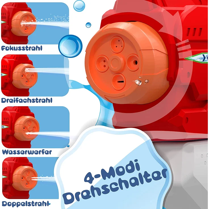 KESSER® Wasserpistole 2er Set Wasserpistolen Spritzpistolen Reichweite 10-11 Meter, Fassungsvermögen 1500ml Wasserspaß Strand Spielzeug im Freien für Kinder und Erwachsene Strandpool Schwarz / Rot – Bild 5
