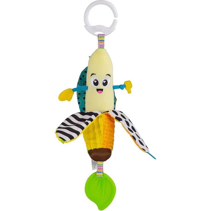 Lamaze Clip & Go Bea die Banane, Neugeborenes Kinderspielzeug für Kinderwagen, sensorisches Spielzeug für Babys mit Farben und Geräuschen, Entwicklungsspielzeug für Jungen und Mädchen ab 0 Monaten