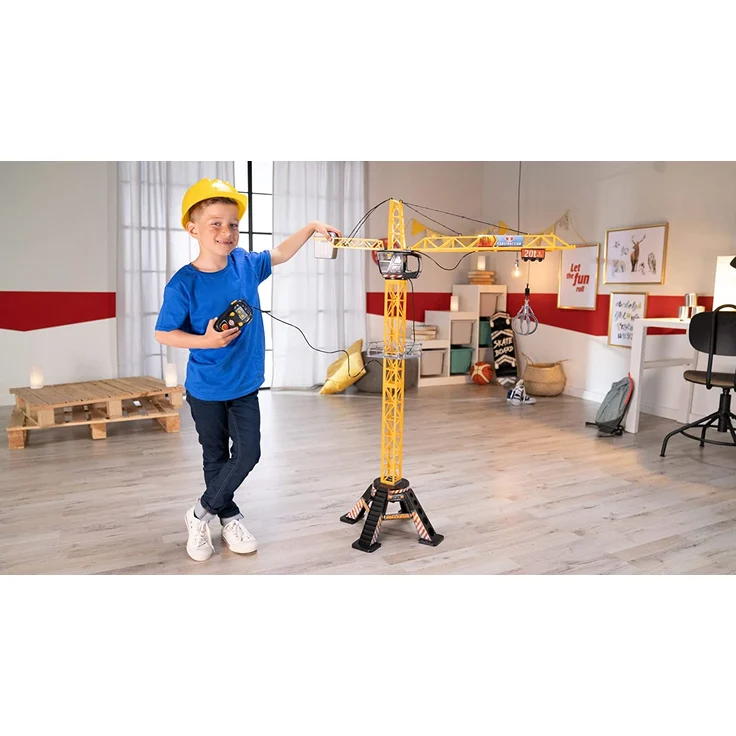 Dickie Toys Mega Crane, elektrischer Kran mit Fernbedienung, für Kinder ab 3 Jahren, 120 cm hoch, mit Greifarm, Seilwinde, Kabine, Ladeplattform – Bild 6