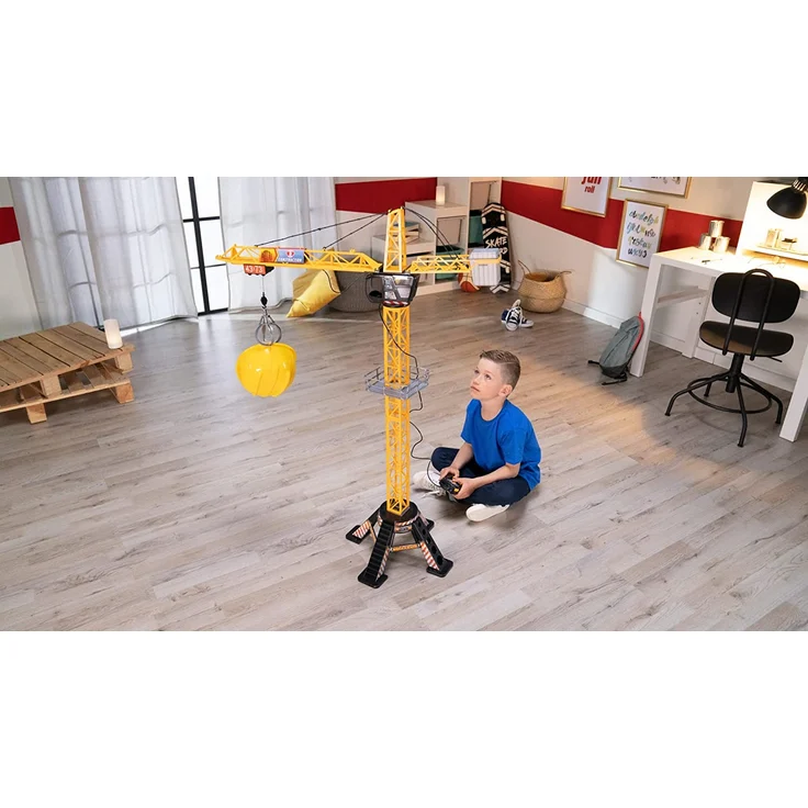 Dickie Toys Mega Crane, elektrischer Kran mit Fernbedienung, für Kinder ab 3 Jahren, 120 cm hoch, mit Greifarm, Seilwinde, Kabine, Ladeplattform – Bild 7