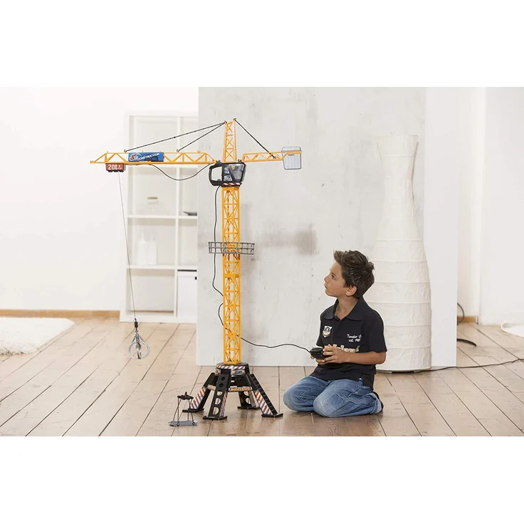 Dickie Toys Mega Crane, elektrischer Kran mit Fernbedienung, für Kinder ab 3 Jahren, 120 cm hoch, mit Greifarm, Seilwinde, Kabine, Ladeplattform – Bild 4