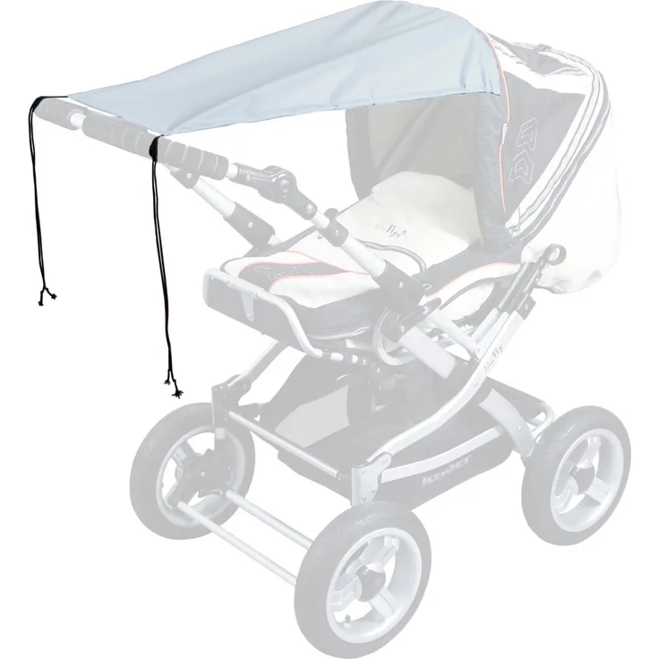sunnybaby 18272 - Universal Sonnensegel für Kinderwagen & Sportwagen | Sonnenschutz | höchster UV Schutz UPF 50+ | verstellbar | Markisen-Rollofunktion - Farbe: SILBERGRAU | Qualität: MADE in GERMANY