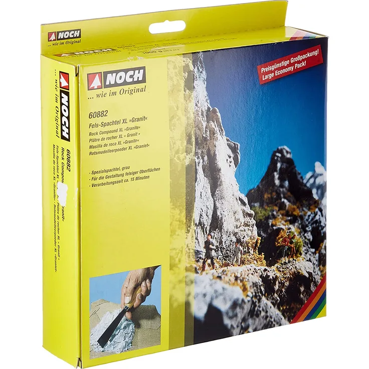Noch 60882 Felsspachtel XL Granit , grau, 1000 g