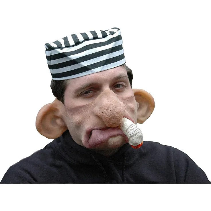 Sträfling Maske aus Latex - Partymaske Kalle Qualm - ideal für Halloween, Karneval & Motto-Party