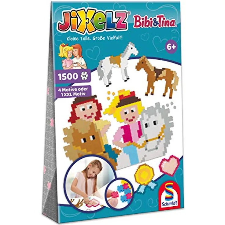 Schmidt Spiele 46116 'JIXELZ "Bibi & Tina"' 1500 Teile, ab 6 Jahren, 5 Motive