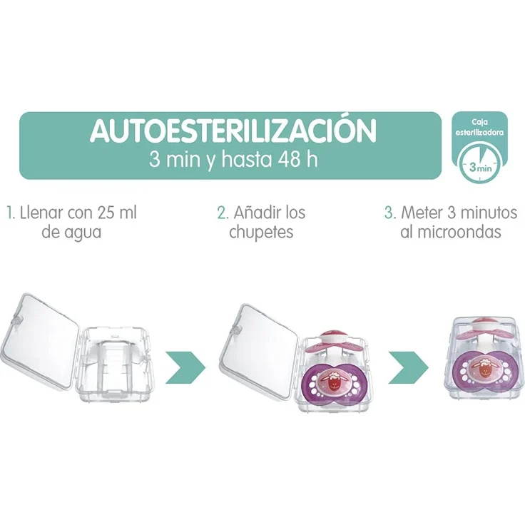 MAM Perfect Night S211 Schnuller mit extra feinem und flexiblem Schnuller aus SkinSoftTM Silikon, ultraweich, für 16+ Monate, leuchtet im Dunkeln, neutral, mit selbststerilisierbarer Box – Bild 3