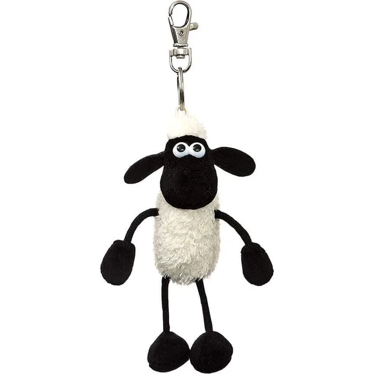 Aurora Shaun het schaapschlüsselanhänger 14 cm weiß/schwarz