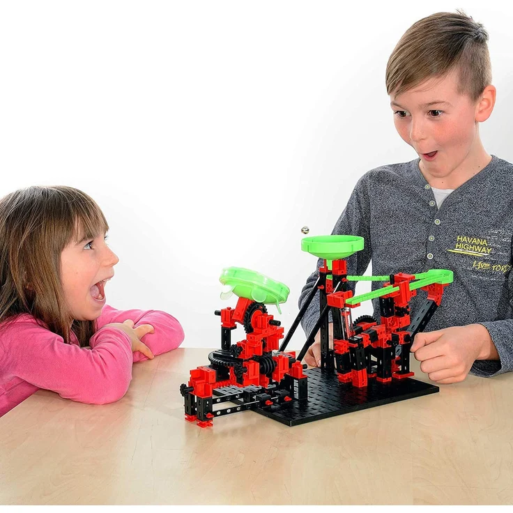 fischertechnik Dynamic XM Kugelbahn mit Katapult und verstellbarem Trampolin - 3 actionreiche Modelle - für Kinder ab 8 Jahren – Bild 3