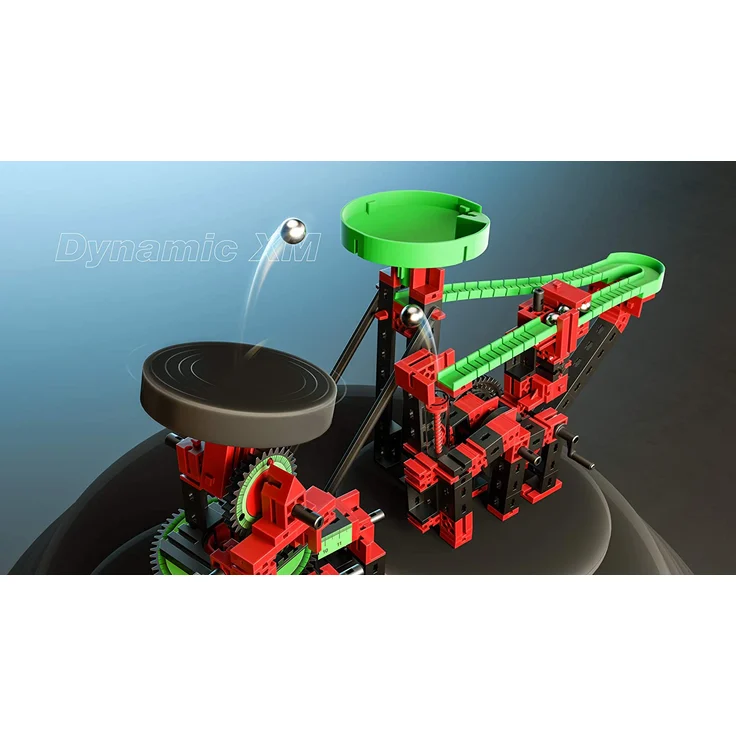 fischertechnik Dynamic XM Kugelbahn mit Katapult und verstellbarem Trampolin - 3 actionreiche Modelle - für Kinder ab 8 Jahren – Bild 2