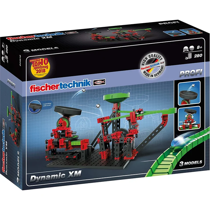 fischertechnik Dynamic XM Kugelbahn mit Katapult und verstellbarem Trampolin - 3 actionreiche Modelle - für Kinder ab 8 Jahren – Bild 8