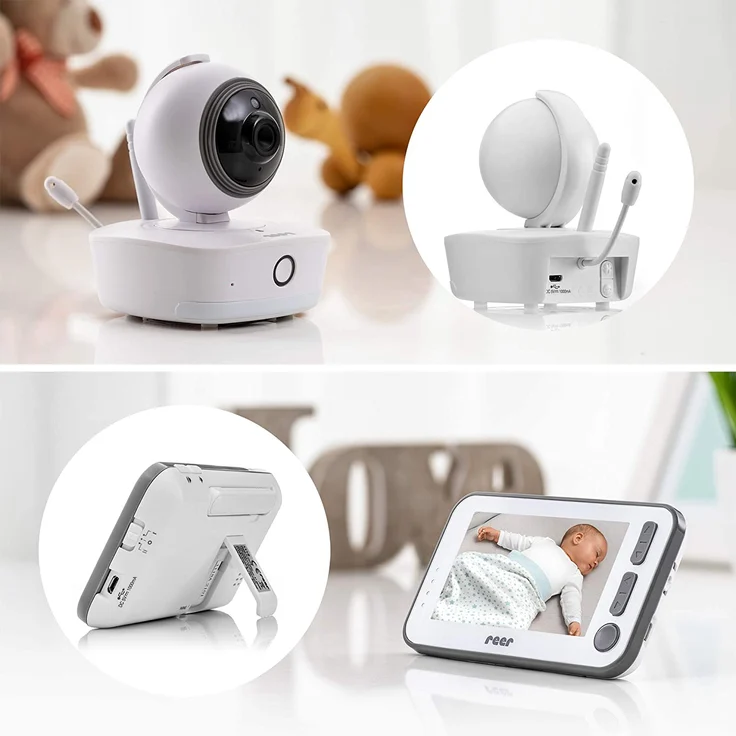 Reer 'BabyCam XL', 330° Video, Babyphone, 4,3 TFT Monitor, Nachtlicht, Wiegenlied – Bild 1