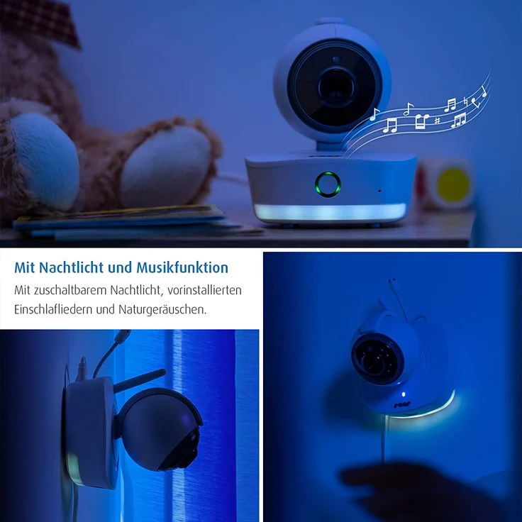 Reer 'BabyCam XL', 330° Video, Babyphone, 4,3 TFT Monitor, Nachtlicht, Wiegenlied – Bild 6