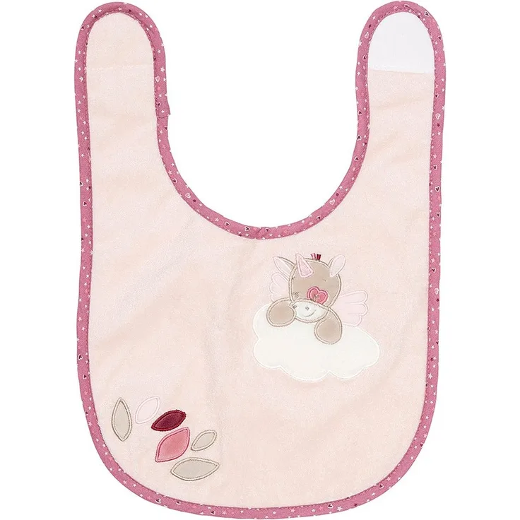 Nattou Lätzchen Einhorn Jade, Mit Klettverschluss, Nina, Jade und Lili, Beige/Rosa