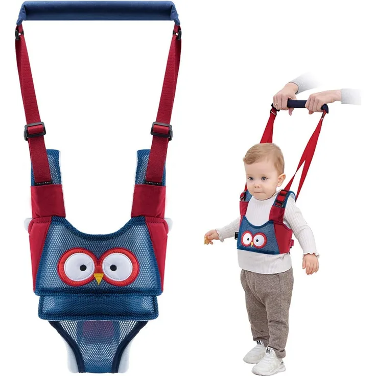 Vicloon Lauflernhilfe Gehhilfe für Baby, Baby Lauflernhilfen Einstellbare mit Sicherheitsverschluss und Magischen Aufklebern, Mesh-Design Breathable Stehen Gehen Lernen Helfer Walker für Baby (Blau)