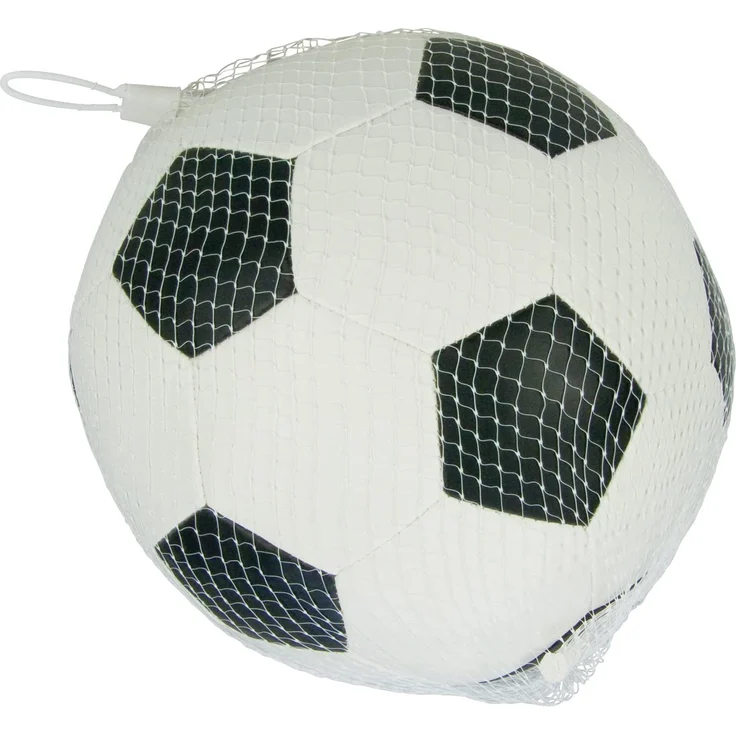 Lena 62178 Soft Fußball aus Schaumstoff, weicher Ball ca. 18 cm, Spielball für Kinder ab 1 Jahr, Softball zum Spielen und Baden, elastischer und strapazierfähiger Schaumstoffball, Weiß, Schwarz – Bild 2