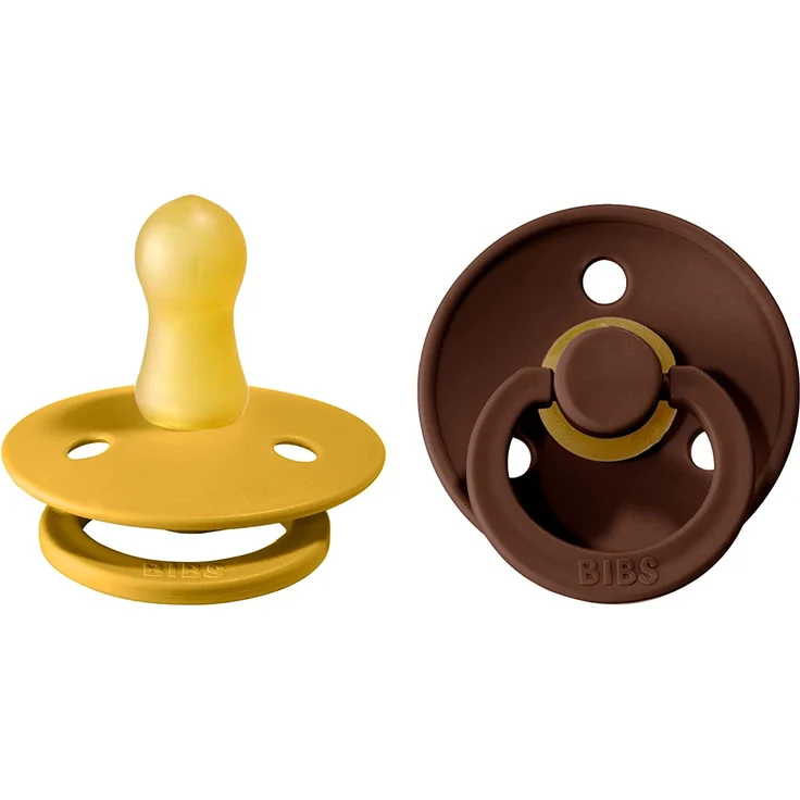 Bibs BIBS 2-PACK MUSTARD & MOCHA S Hevea rubber soother – Bild 1